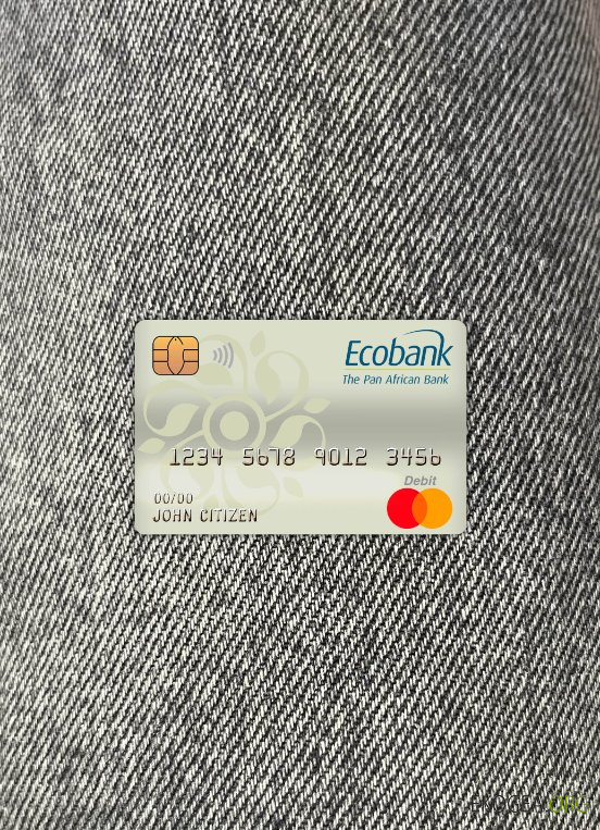 Carte de débit principale de la banque Ecobank du Burkina Faso photolook ,